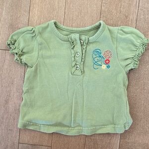 Cherokee Green Button Down Kids Shirt with Embroidery